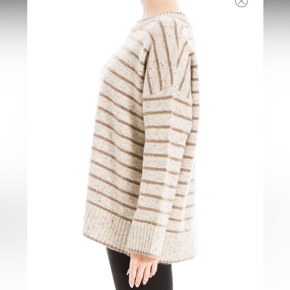 Max Studio Over sized brown strip sweater XL - Picture 6 of 9
